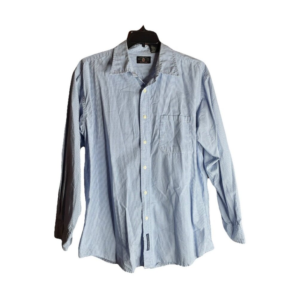 Vintage Y2K 90's American Eagle Shirt Blue Cotton Work Long Sleeve Mens L